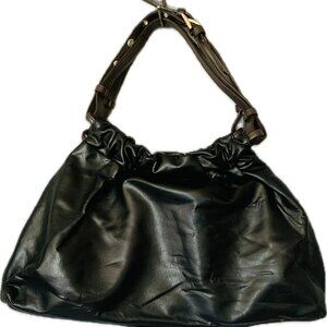 Perllini soft leather black satchel bag